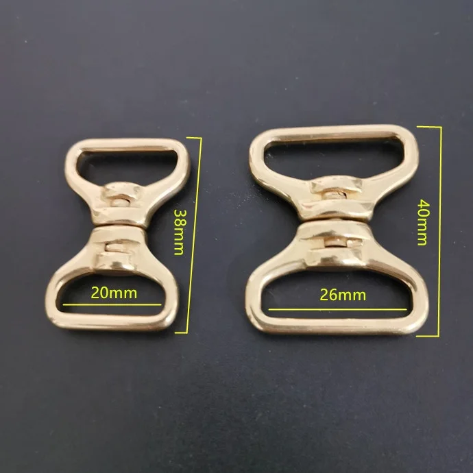 Solid brass double end dog leash swivel hook eye to eye swivel rings