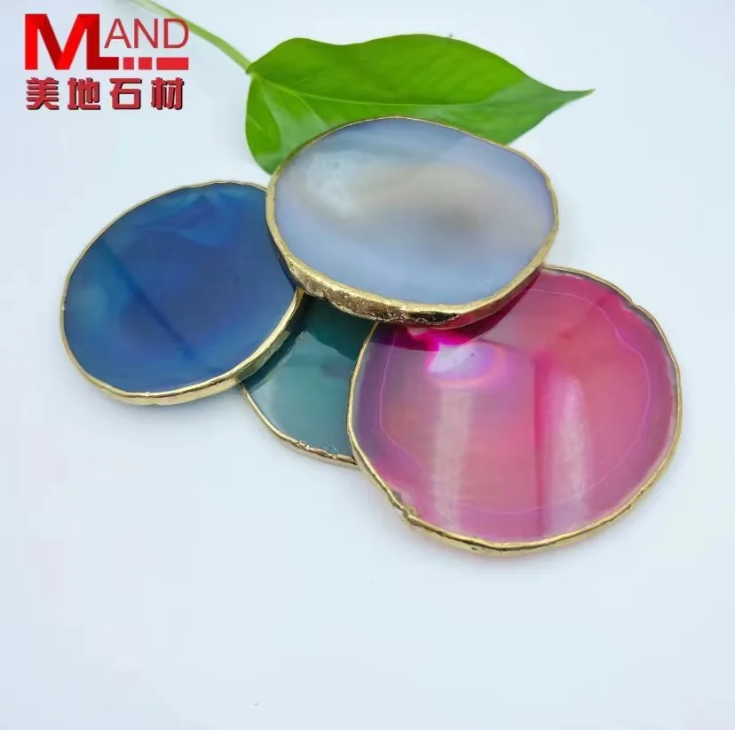 Agate Coasters Multicolored Agates  cup mats  homeware