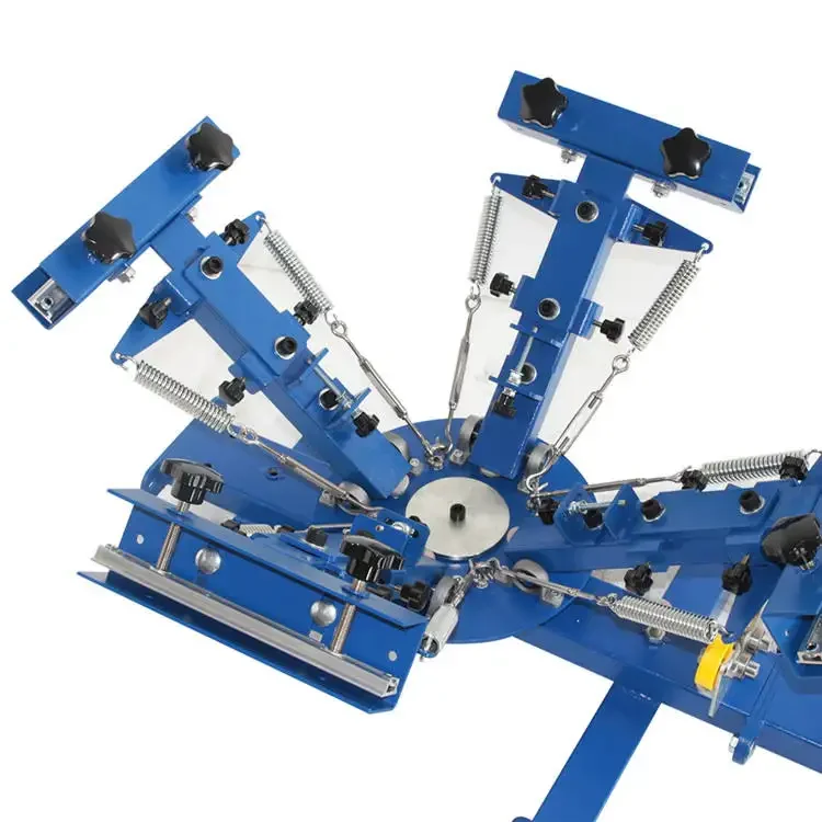 High Quality 4 Color 1 Station Octopus Flat Manual Screen Printing Press Machine with Wooden Pallets for t Shirt Printing