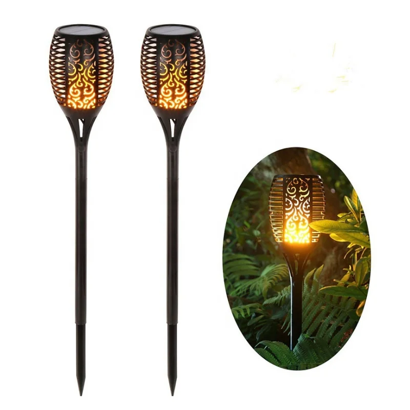 Tiki Garden Torch Solar Bamboo LED Black Plastic THOR Cheap Price Decorative Garden Led Solar Pathway Li Incandescent Bulb Torch