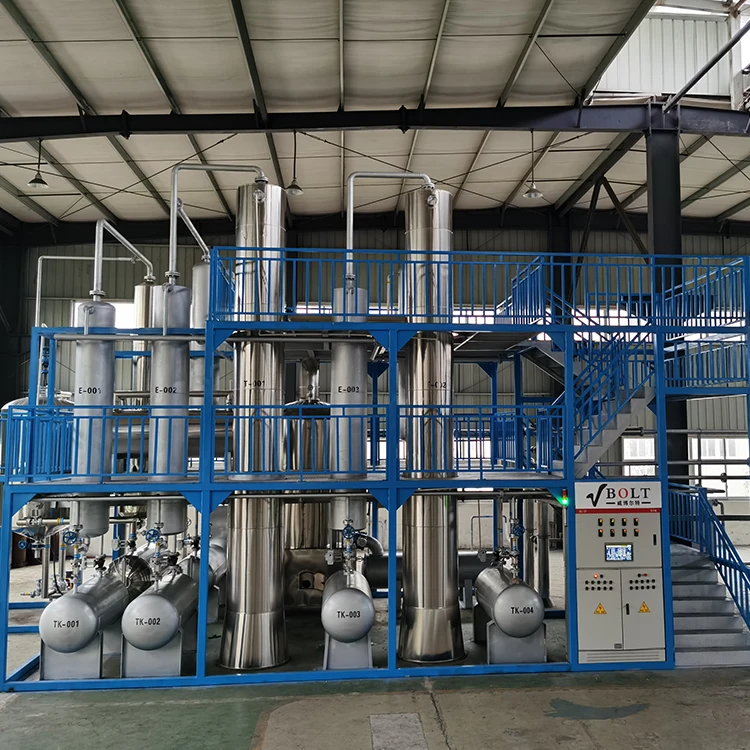 Diesel fuel from waste car engine oil used motor oil refinery distillation machine