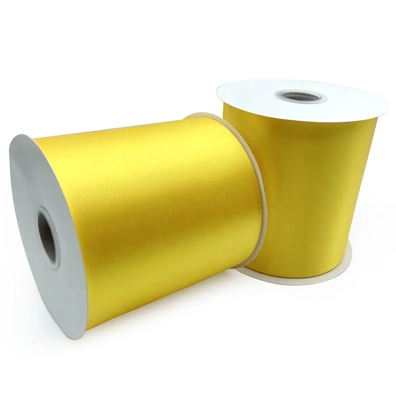 E-Magic Wholesale 4 Inch Solid Color Embossed Edge Satin Ribbon Single Face Polyester Ribbon For Gift Decoration