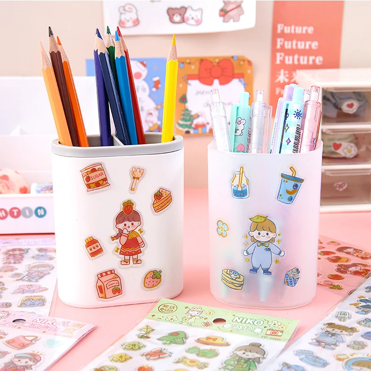 High Quality Custom Stickers Cute Cartoon Lovely Girl Stickers Custom Packing Stickers