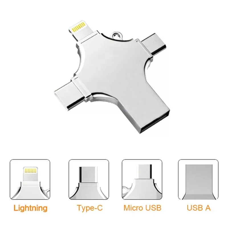 4 in 1 otg usb stick,4 in 1usb flash drive for iphone otg