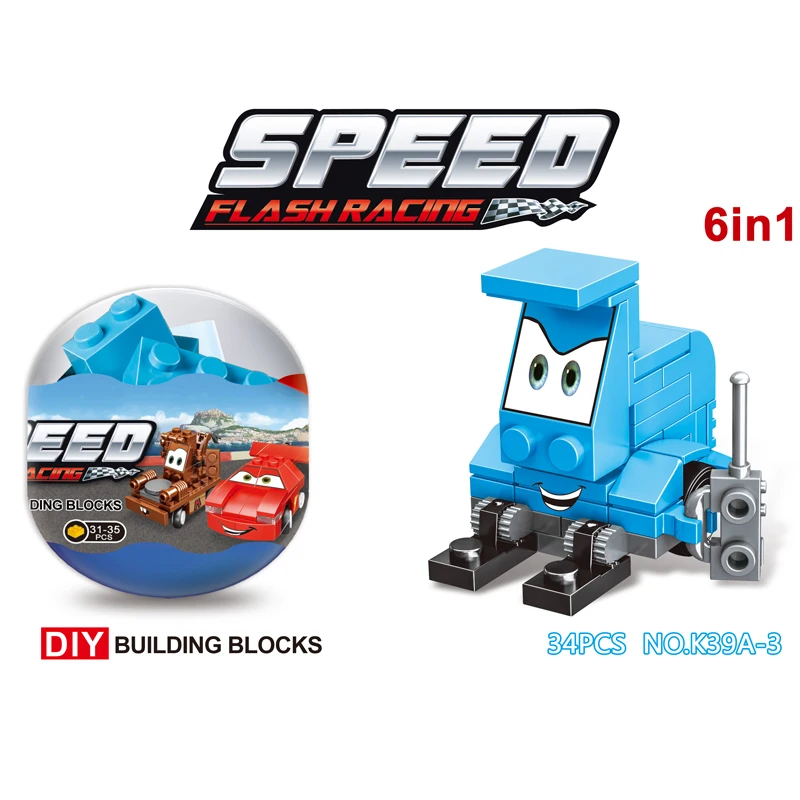 Promotional Small Particle Building Blocks Mini car 6in1 Team building intellect blocks toy