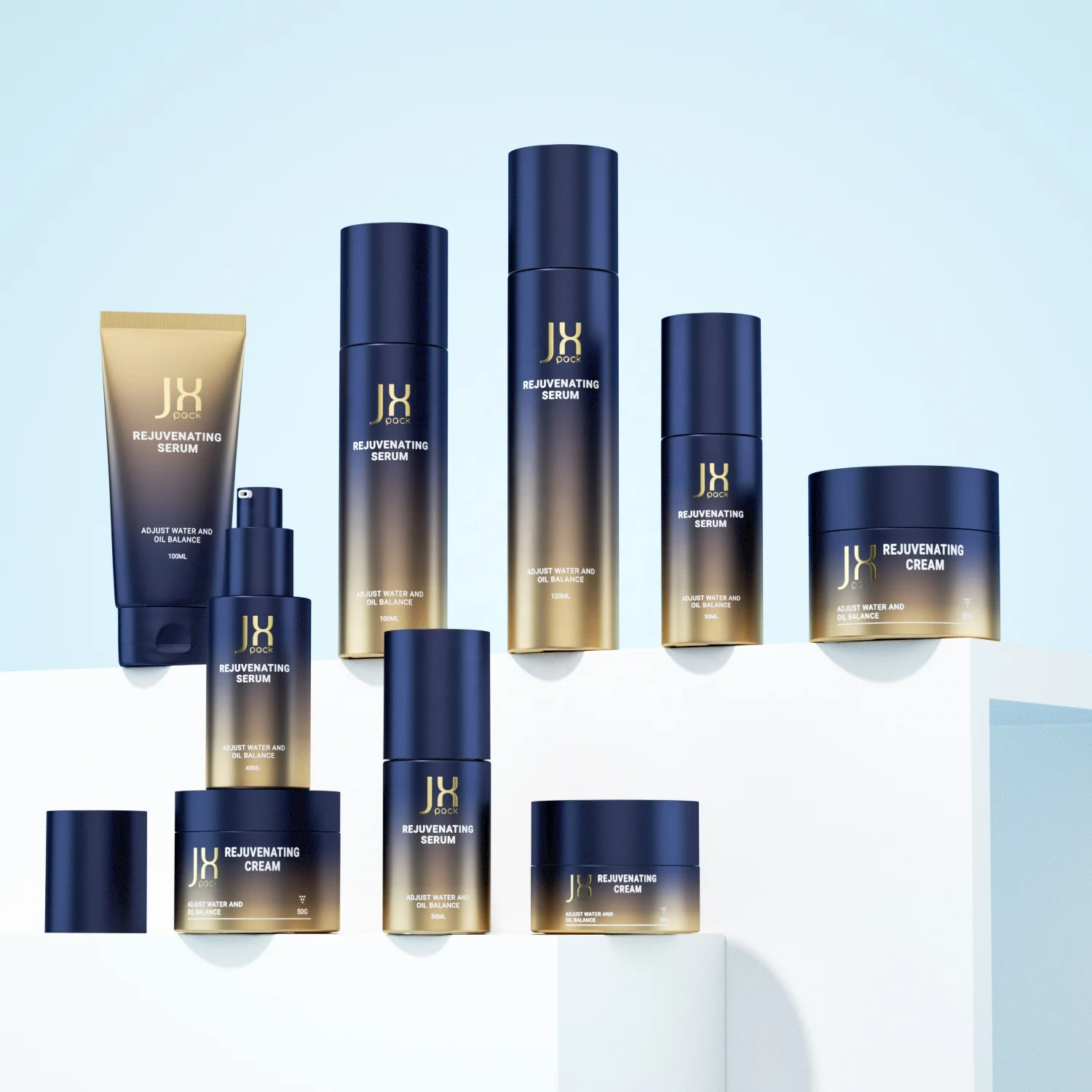 30ml 40ml 60ml 100ml 120ml custom luxury pink cosmetic glass packaging bottle set cream jar packaging lotion toner container