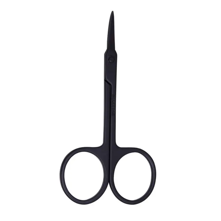 
Premium Quality Stainless Steel Mini Curved Blade Pink Eyelash Scissors Private Lable Black Eyebrow Scissor with Custom Logo 