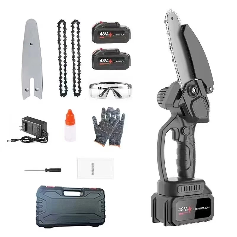 Mini Chainsaw 8 inch Electric Chain Saw Battery Powered Handheld Chainsaw for Trees Branches Trimming Wood Cutting