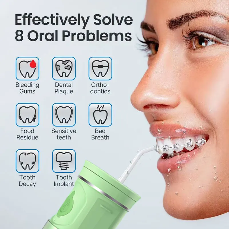 H2ofloss 2023 Best Selling Dental Floss Irrigator OEM/ODM Water Flosser Mini Waterflosser  For Teeth Braces Cordless Jet Pick