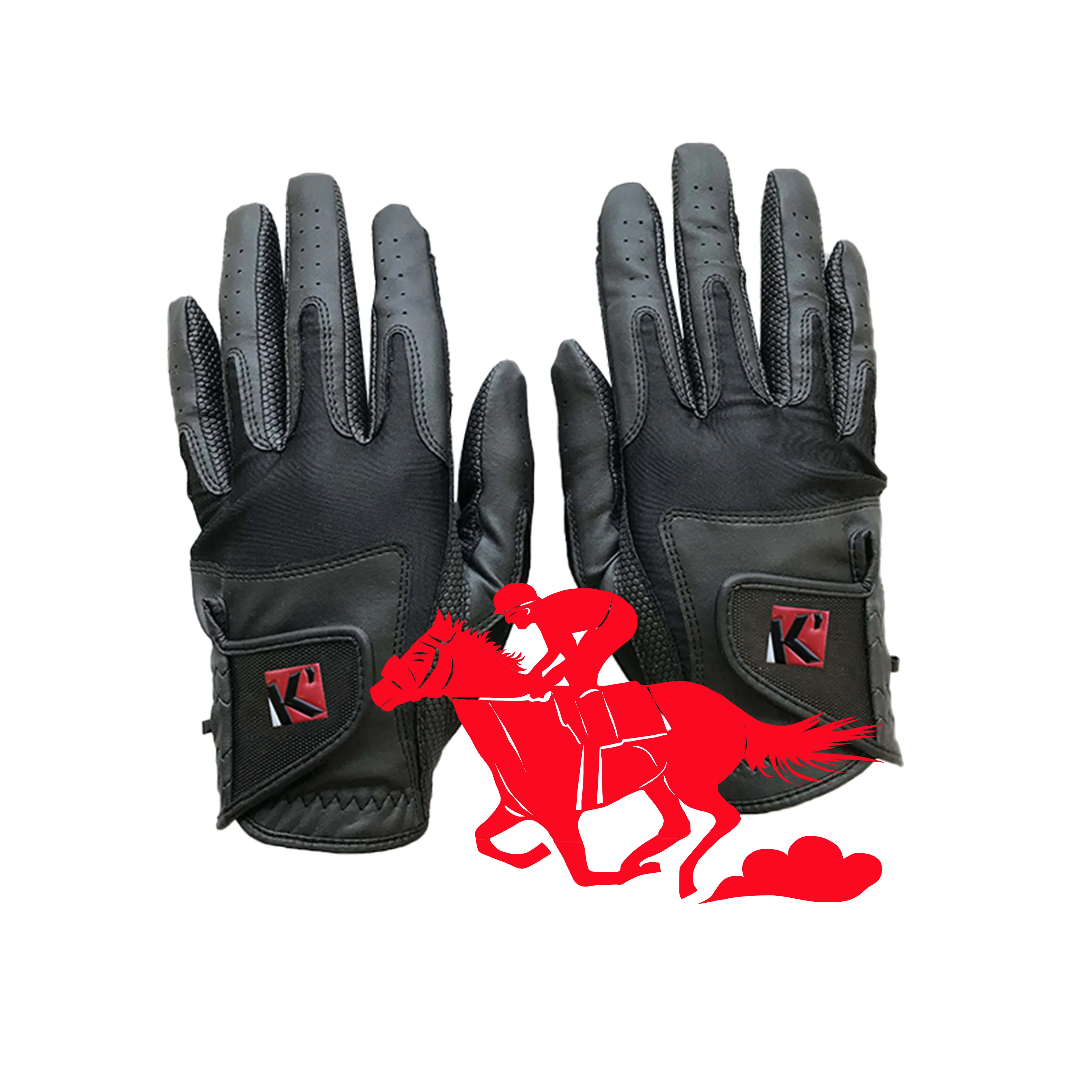 Защитные кожаные облегающие спортивные рабочие перчатки для верховой езды (1600165019550)