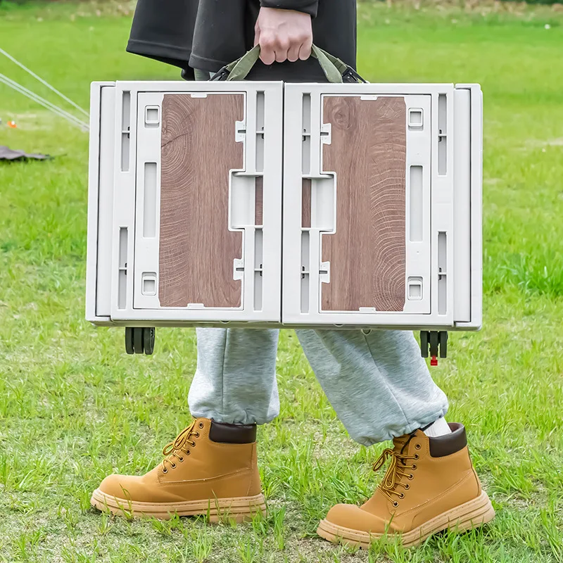 New Storage Trolley Picnic Table 3-in-1 Folding Trolley Climbing Universal Wheels Plastic Folding Camping Trolley cart