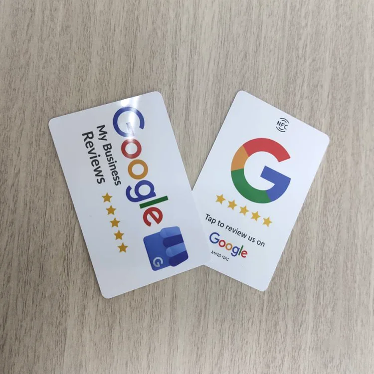 Пользовательский обзор Google NFC Card Social Media Card Reviewing на Google Business Cards RFID