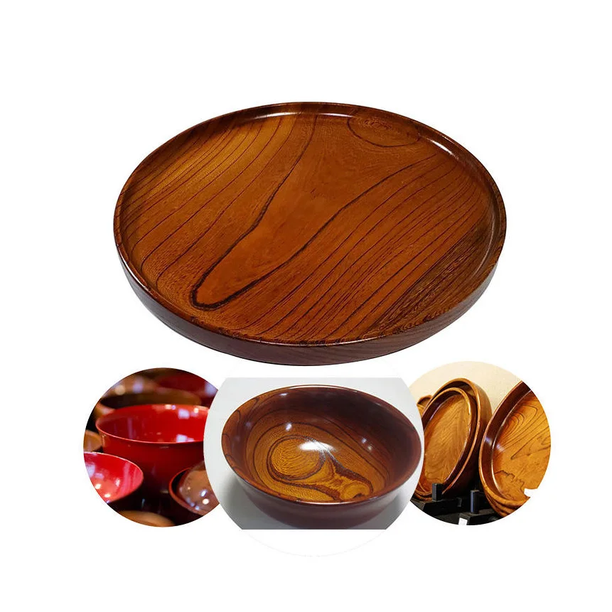 Natural wood grain zelkova wood lacquerware vase handicraft