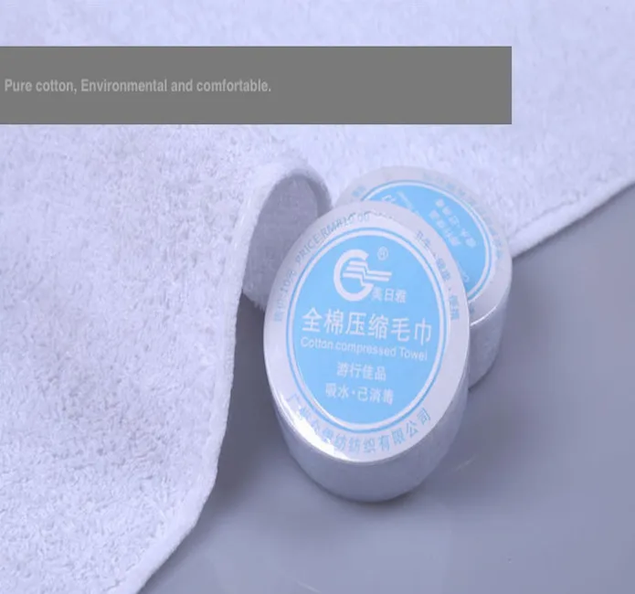 
High quality pure cotton magic compressed towel hotel guest gifts Travel towel single use disposable towel for travel 