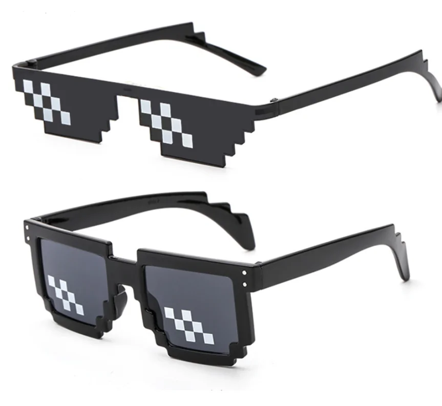 2021 New Sunglasses Funny Party Glasses Mosaic Pixelated Thug Life Sunglasses lentes de sol