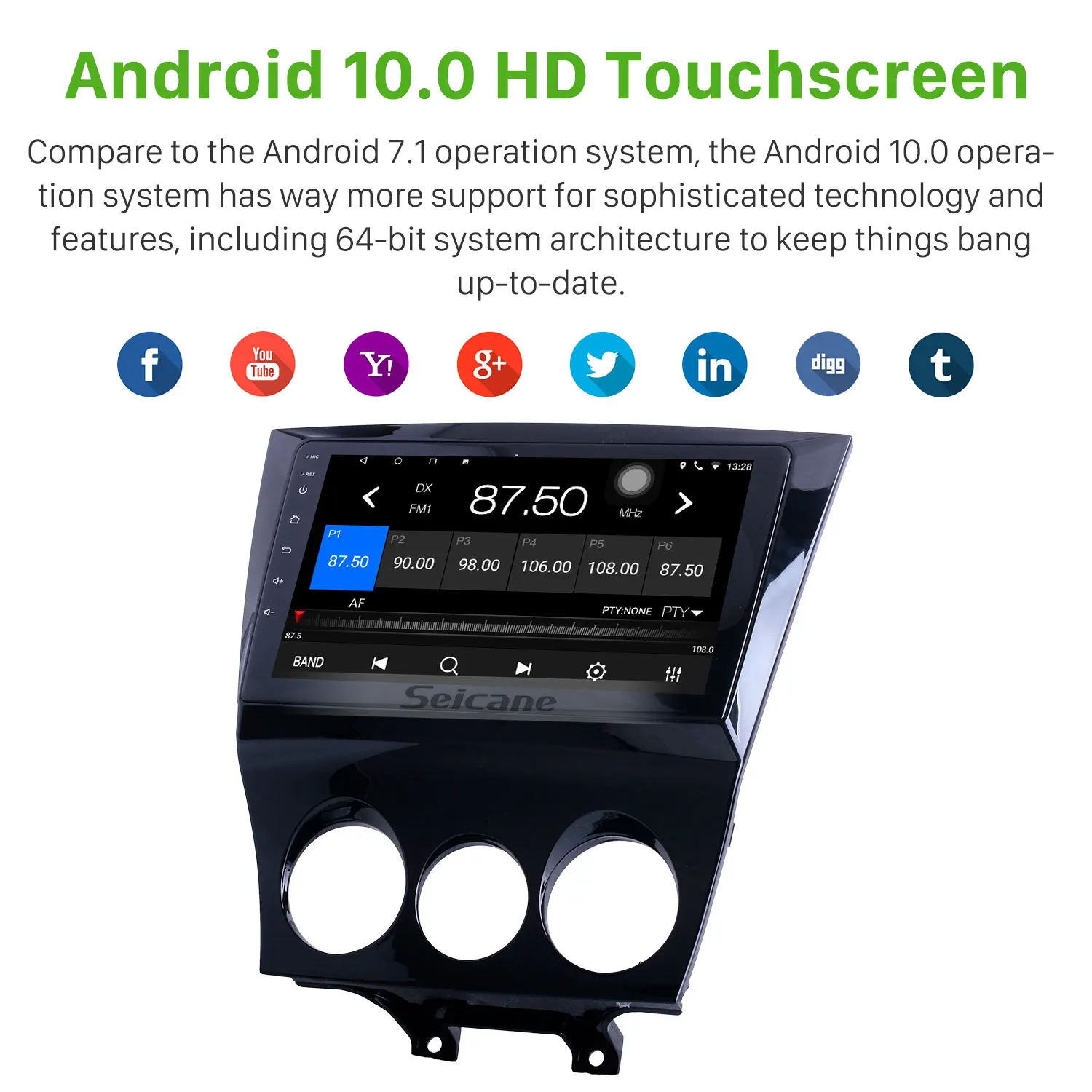 9 inch For 2011 Mazda RX8 Radio Android 13.0 GPS Navigation System with  HD Touchscreen Carplay support Digital TV