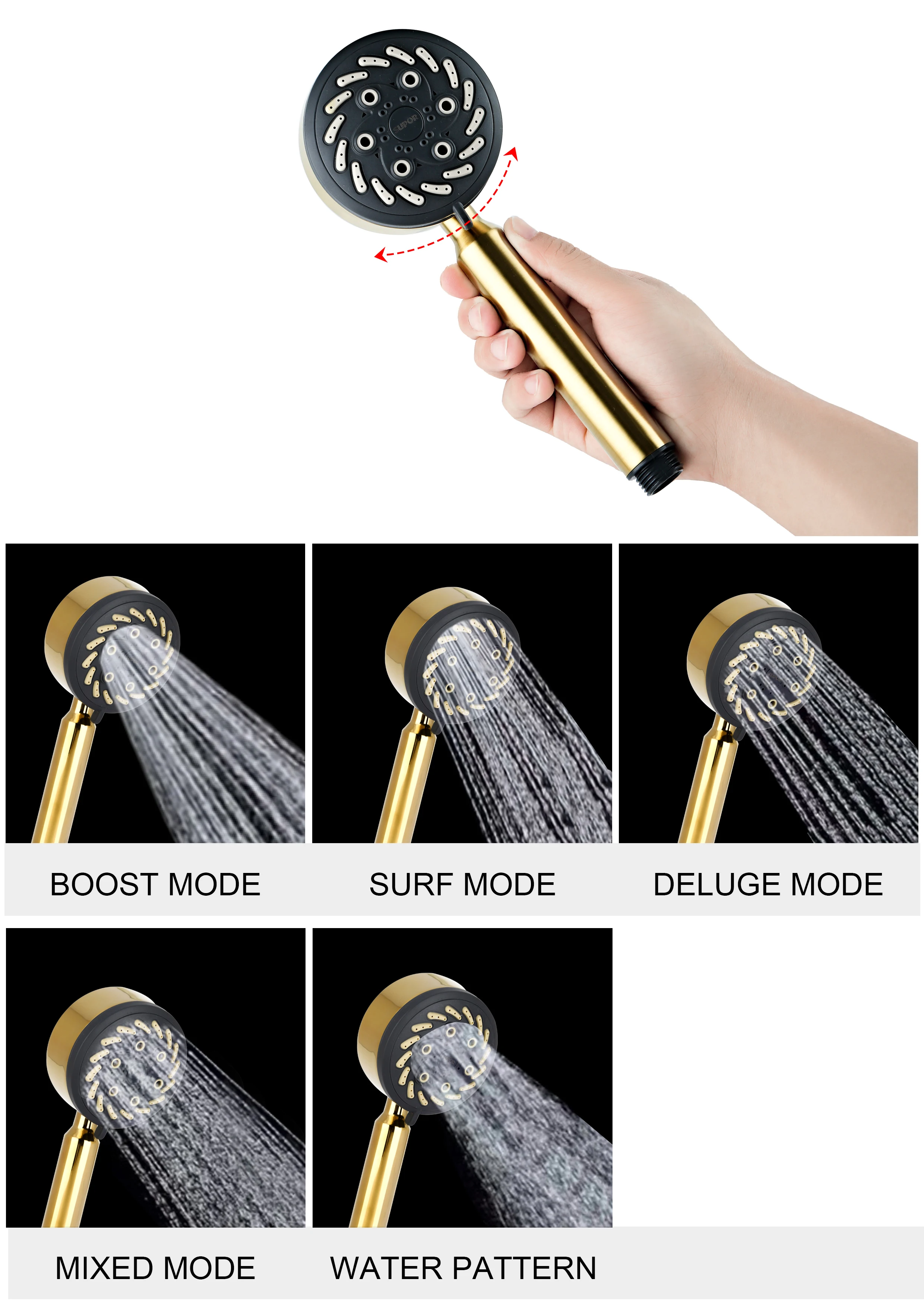 
Gold color antique style bathroom bedroom shower rain faucets stainless steel material high quality shower head 