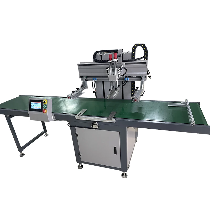 factory supply Automatic vertical flat Screen Printing table Machine with conveyor belt for packing bags