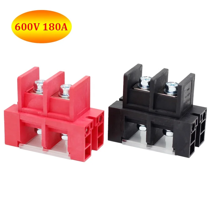 Feed Through Type Barrier Terminal Block For UPS Battery 2 Circuts Pitch 27mm Red 180A