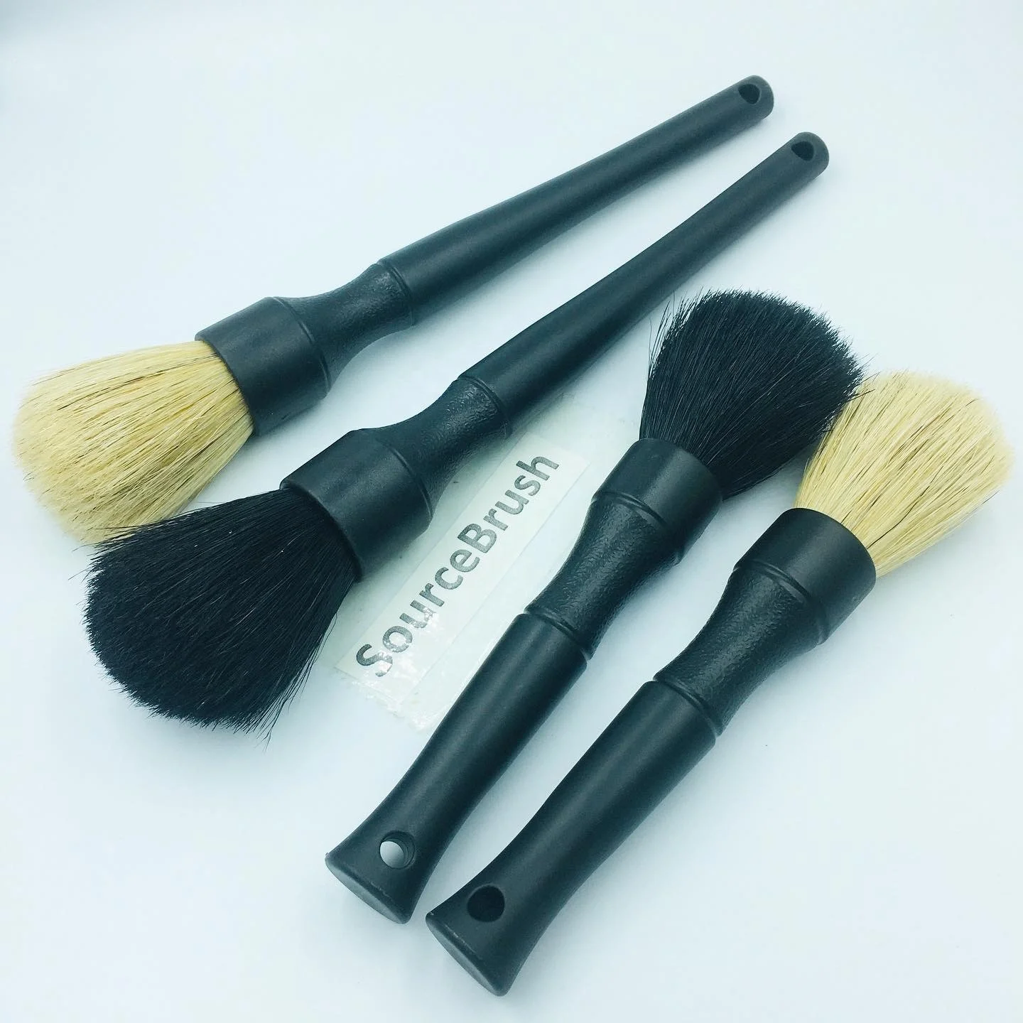 wholesale customized new design boar hair car detailing brushes set for exterior interior use ultra soft air-vent brush