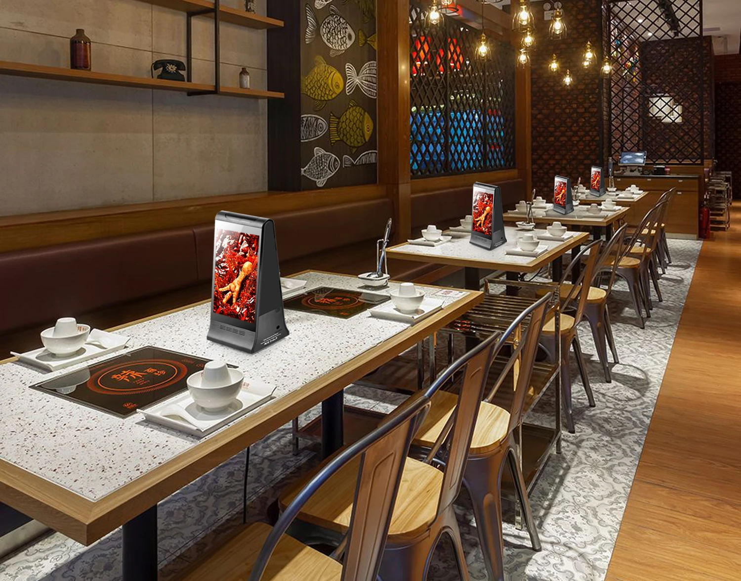 Hot-selling FYD-868 PLUS X double side 8 inch LCD touch screen android 8.1 wifi digital signage display table menu display