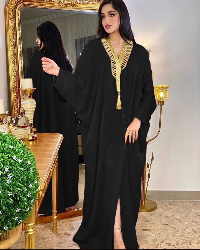  AB015 Arab Dubai Muslim Bat Sleeve Robe Cardigan Turkish Abaya Women Dress Islamic Clothing For