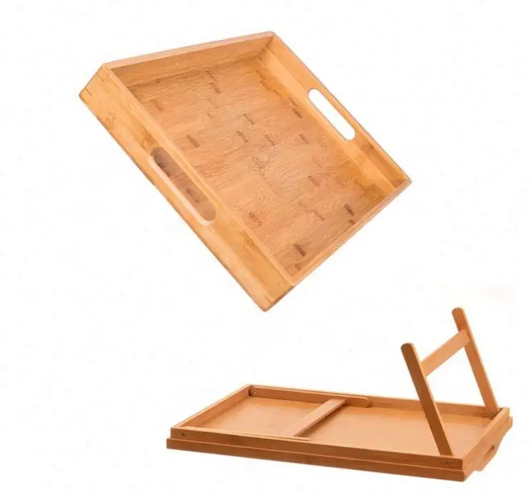 Custom Bamboo Wooden Kitchen Baby Stand Fruit Food Tray Serving