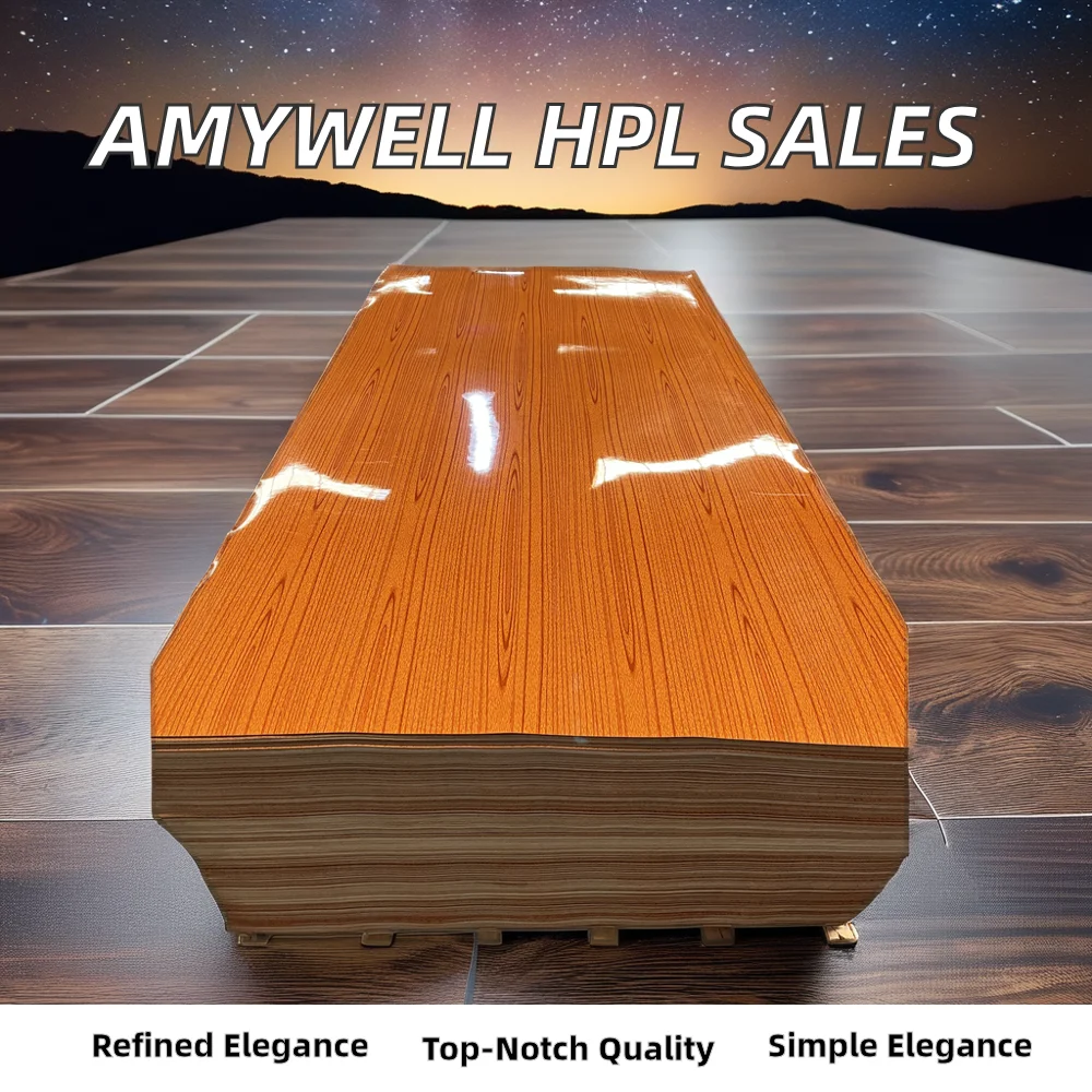 HPL Laminate plywood board Natural Veneer Finish Hot Sales Fireproof Furniture with Wood Grain Glossy & Matte Surfaces
