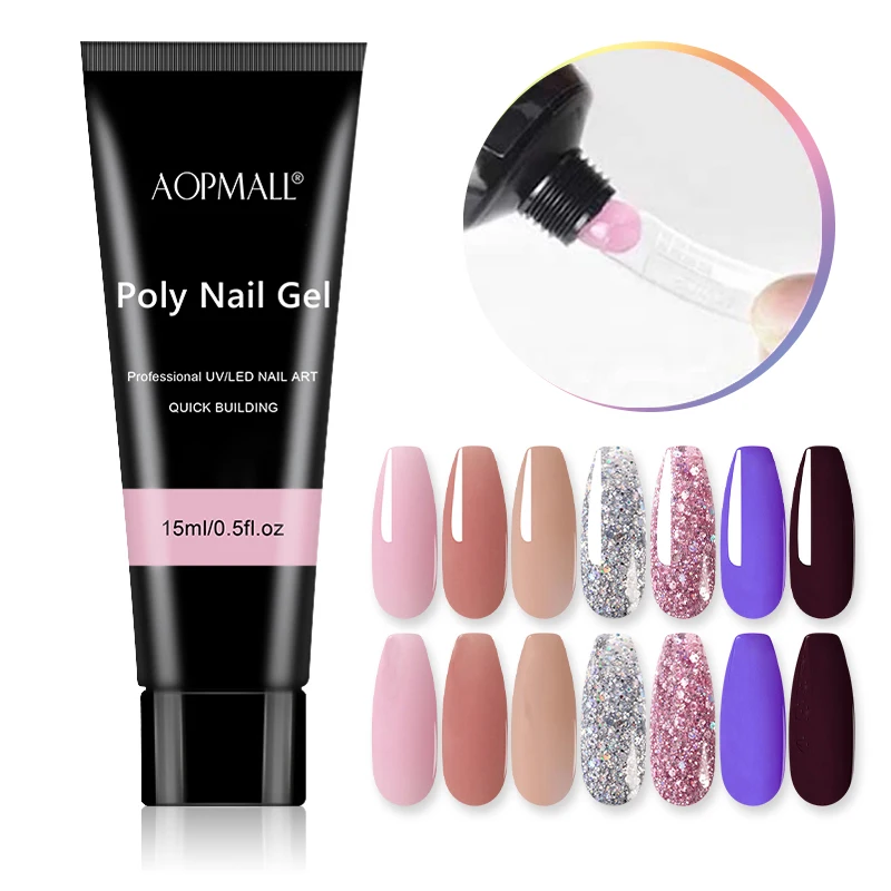 AOPMALL Free Sample High Quality Image Long Lasting 100+ Colors UV Gel Poly Nail Gel
