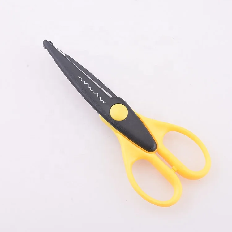 Plastic Kids Design Safety Art Detachable Crafts Scissors Paper Wave Lace Edge Kids Cutters Scissors