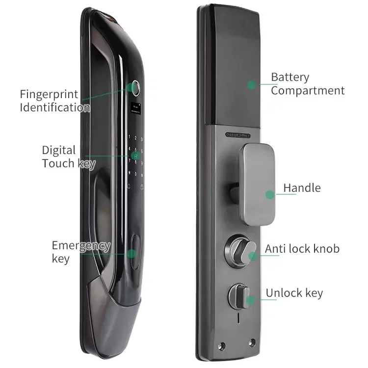 Fully Automatic Smart Fingerprint Door Lock  With Camera Remote Control Tuya App Face Recognition Security Door Lock