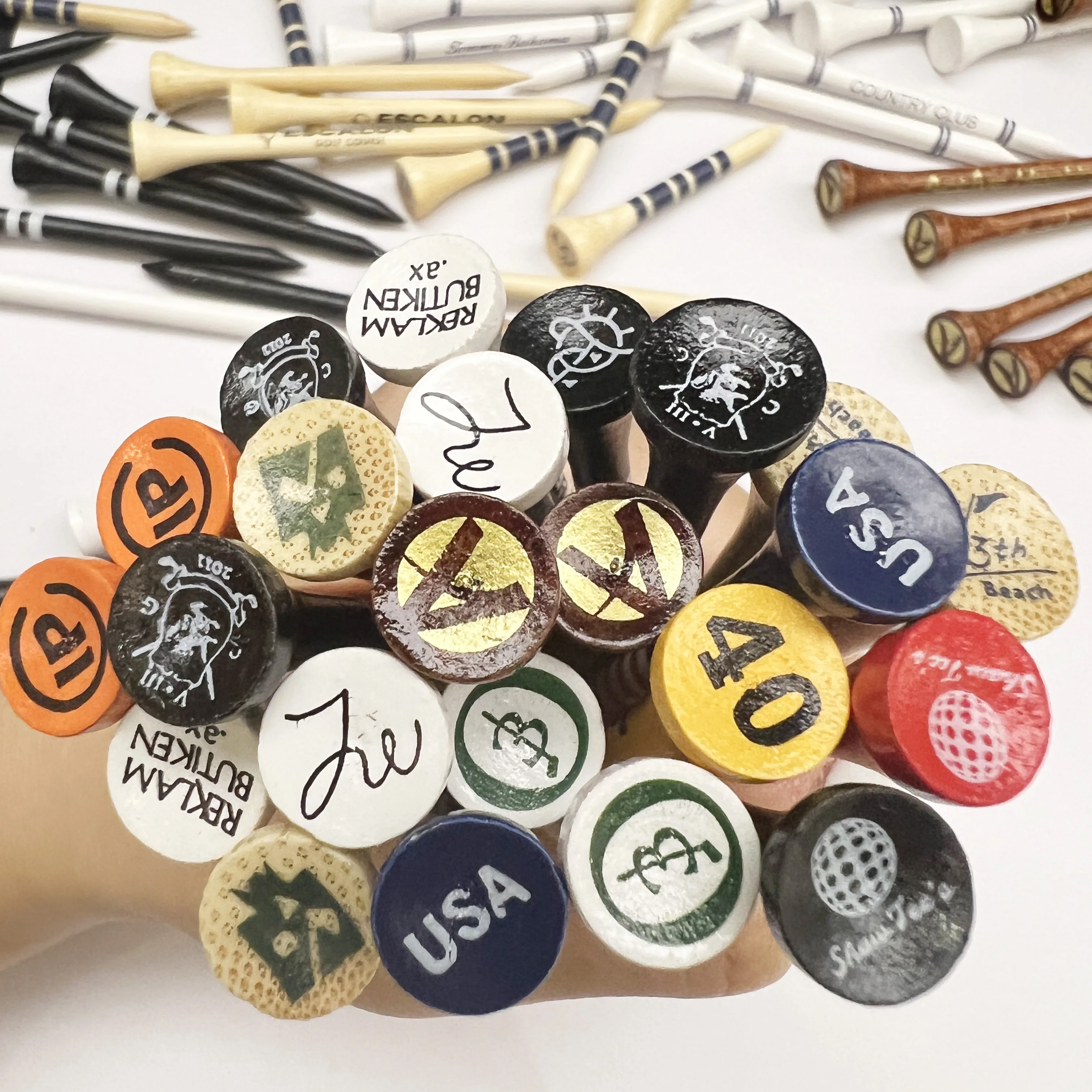 Wholesale Factory Price unbreakable colored 83mm bamboo custom golf tees logo