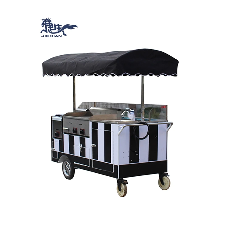 JX-CR180 Custom Design Outdoor Moving Food Kiosk Cart Bakery Pancake