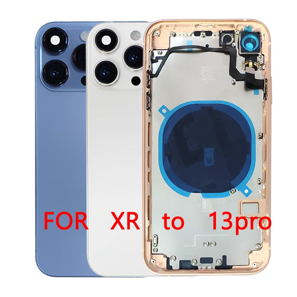Back Cover XR to 13 14Pro Housing with Logo for iPhone Xr  Convert to 13pro 13 14 pro max  iphone xr to 13 pro housing