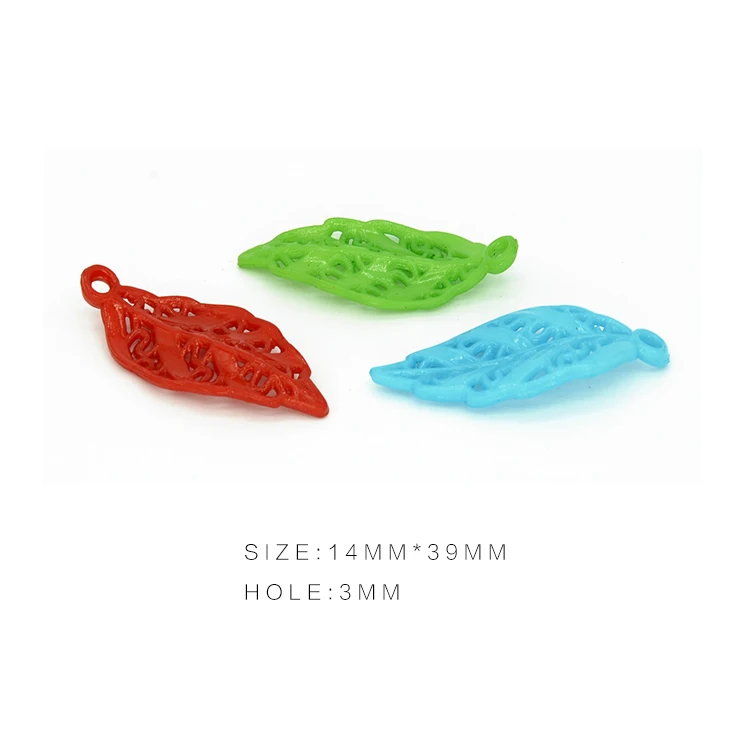 500g/bag  (207pcs/bag) leaf Pendant colored beads Earrings DIY  beads plastic Natural leaves for charm bangle bracelet