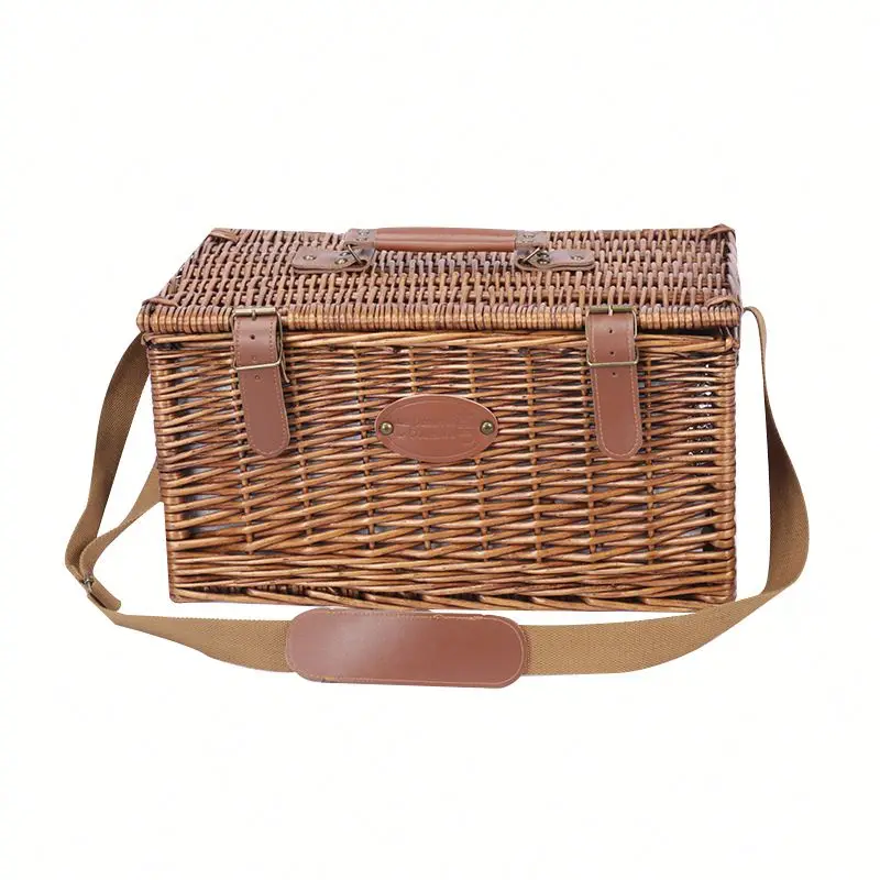 Сумка-холодильник для обедов из ротанга, корзина для пикника на открытом воздухе