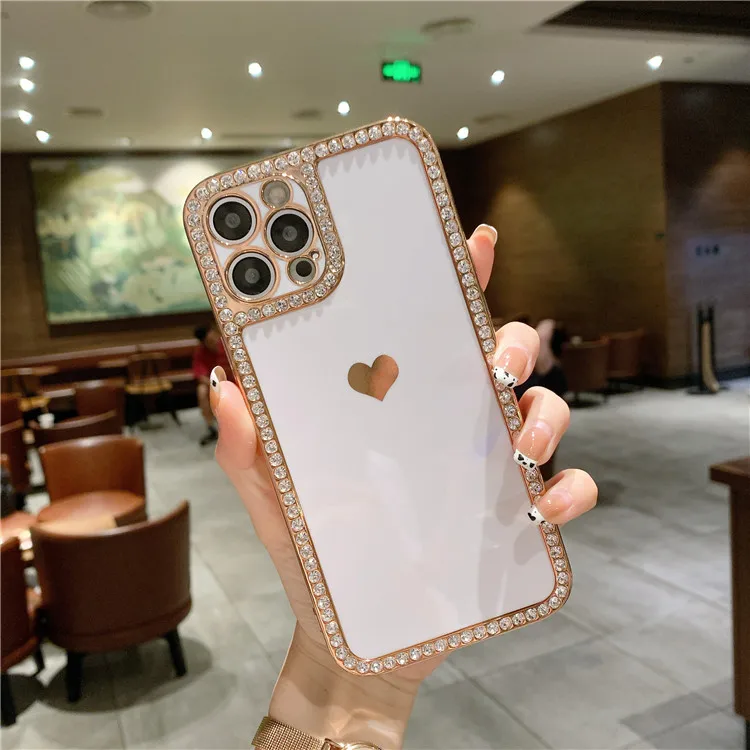 Роскошный Алмазный блестящий чехол для телефона iPhone 11 12 13 Pro Max XR XS MAX 7 8 Plus Мягкий с покрытием