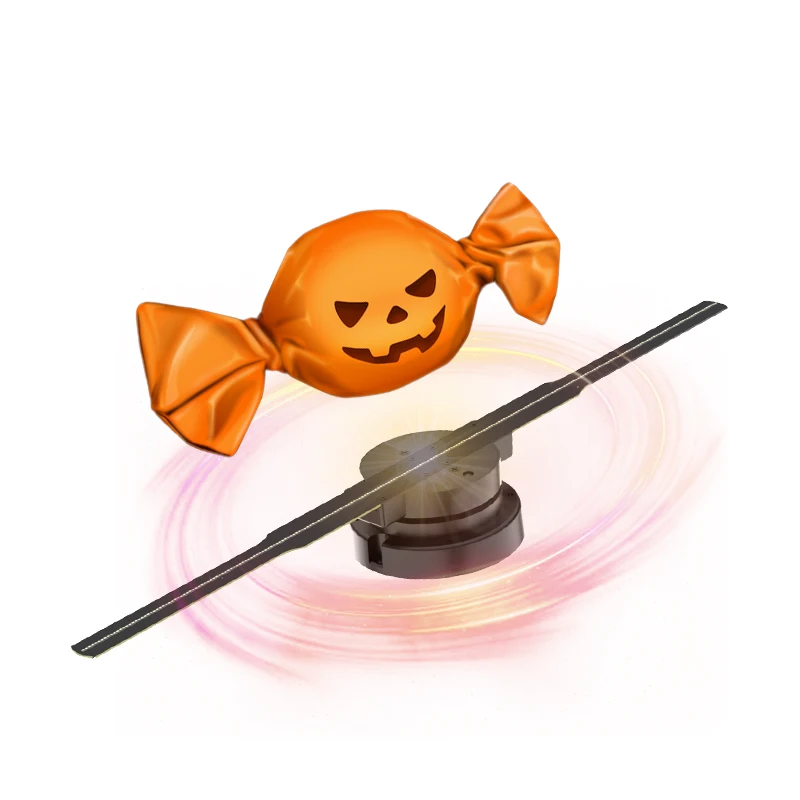 Halloween Decoration 3D Hologram Fan 42CM WiFi Hologram Fan Projection Video Upgrade 3D Hologram Advertising Display
