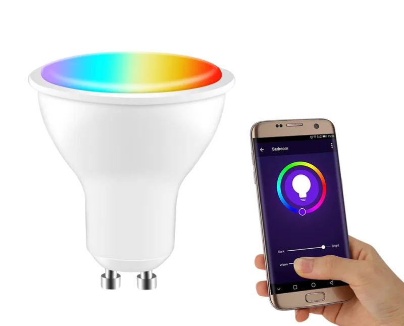 5W Tuya Smart GU10 Smart LED Light Bulb Dimmable RGB WiFi Spotlight with Bluetooth Switch Plastic & Aluminium Body Spotlight