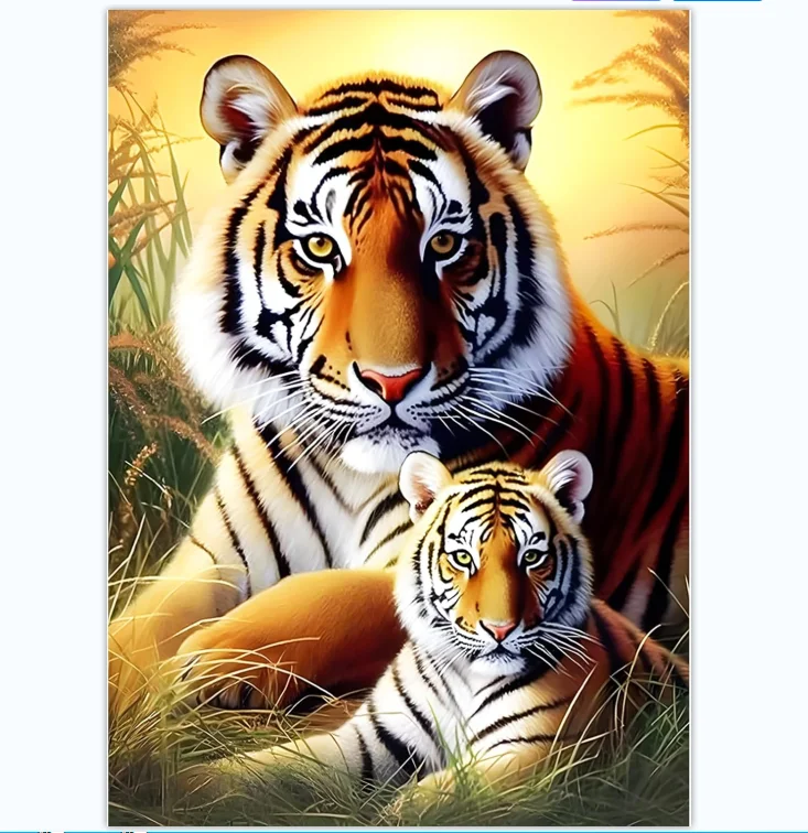 Diamond Painting tiger 5D DIY full Round Diamond Embroidery Animals Rhinestones Mosaic wall Art Home Decor