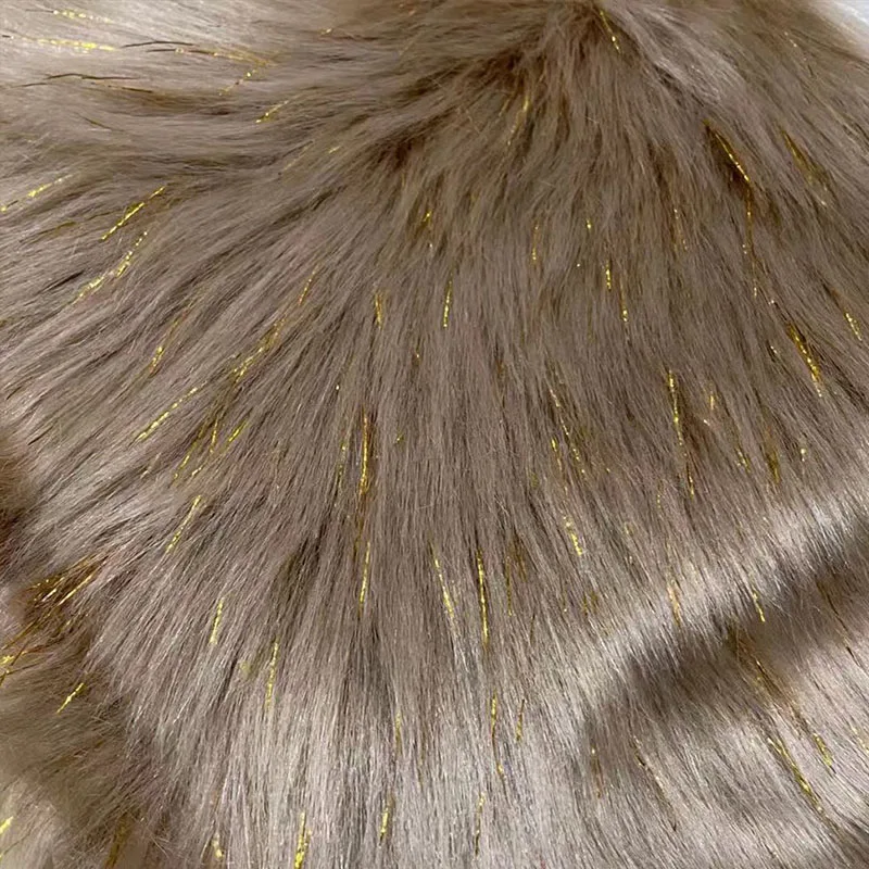 На заказ длинный ворс из искусственного меха собаки с серебряной Золотой проволокой для