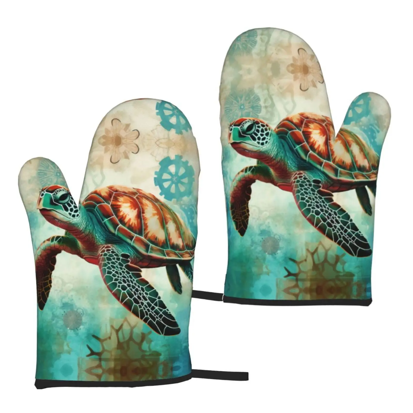 Microwave Gloves Art Perfume Illustration Oven Mitts Potholder Insulation Mat Baking Kitchen Tools Polyester Anti-scalding Glove