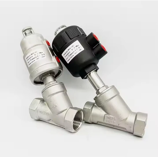 SS304 SS316L Y-shaped Stainless Steel head plastic head Pneumatic Steam Valve Screw Thread Automatic Control Angle Seat Valve