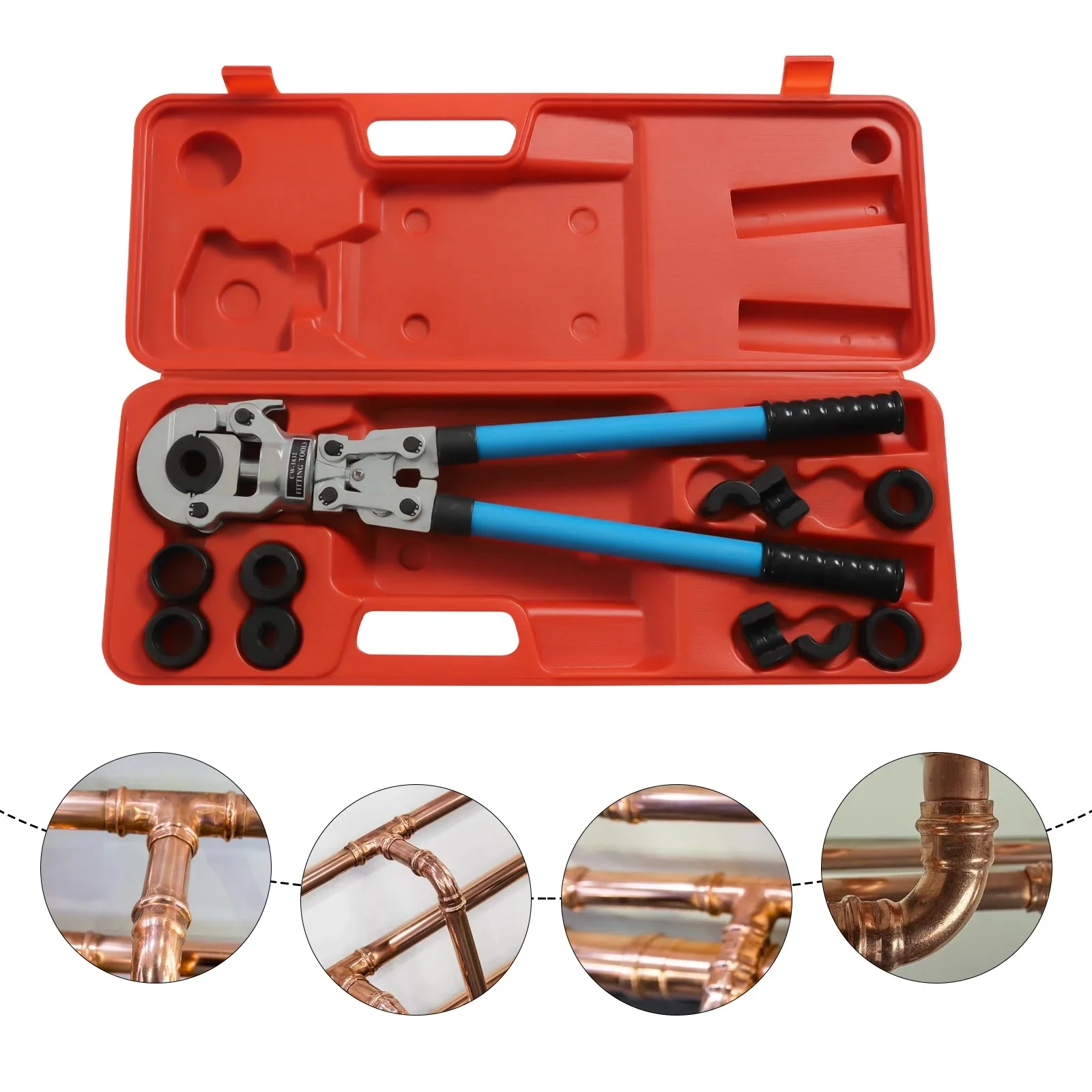 Manual Copper Tube Pipe Fittings Crimping Tool Set ProPress plumber tools With TH Profile Dies Profile 16 20 25 32 HVAC Systems