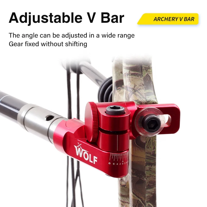 Archery Bow Stabilizer Single Side V Bar Adjustable Bow Balance Rod Quick Disconnect Mount Compound Bow and Arrow Equipment