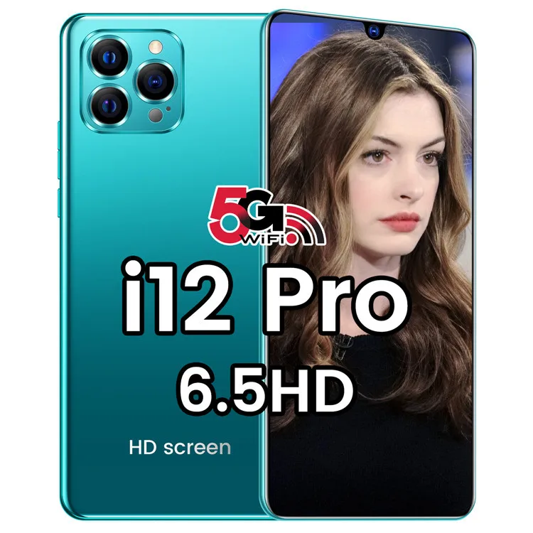 Смартфон i12 Pro 6 5 дюйма 12 + 512 ГБ Android 10 ядер 5G LET phone 3 камера MTK6889 распознавание лица разблокированный мобильный