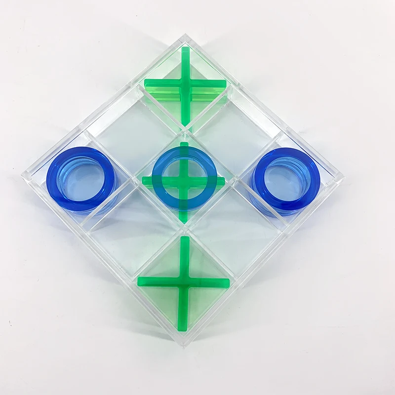WalMart hotsale acrylic tic tac toe sets acrylic chess board game custom colorful chess game sets