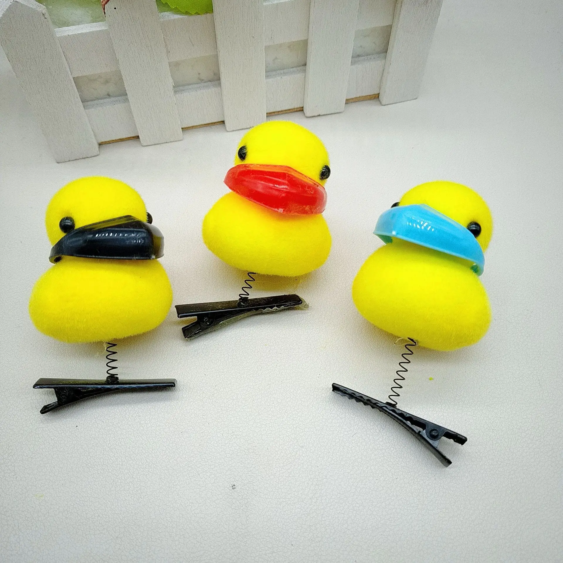 2024 Lovely Funny Hair Accessories Kawaii Yellow Duck Hair Clip With Headband Kids Girls Cute Plush Little Chick Spring Hairpin