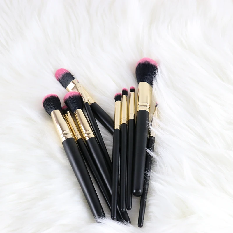  High Quality Personalized Sample 10pcs Vegan diamond Wholesale Professional Logo Custom Private Label Makeup Brush Set With