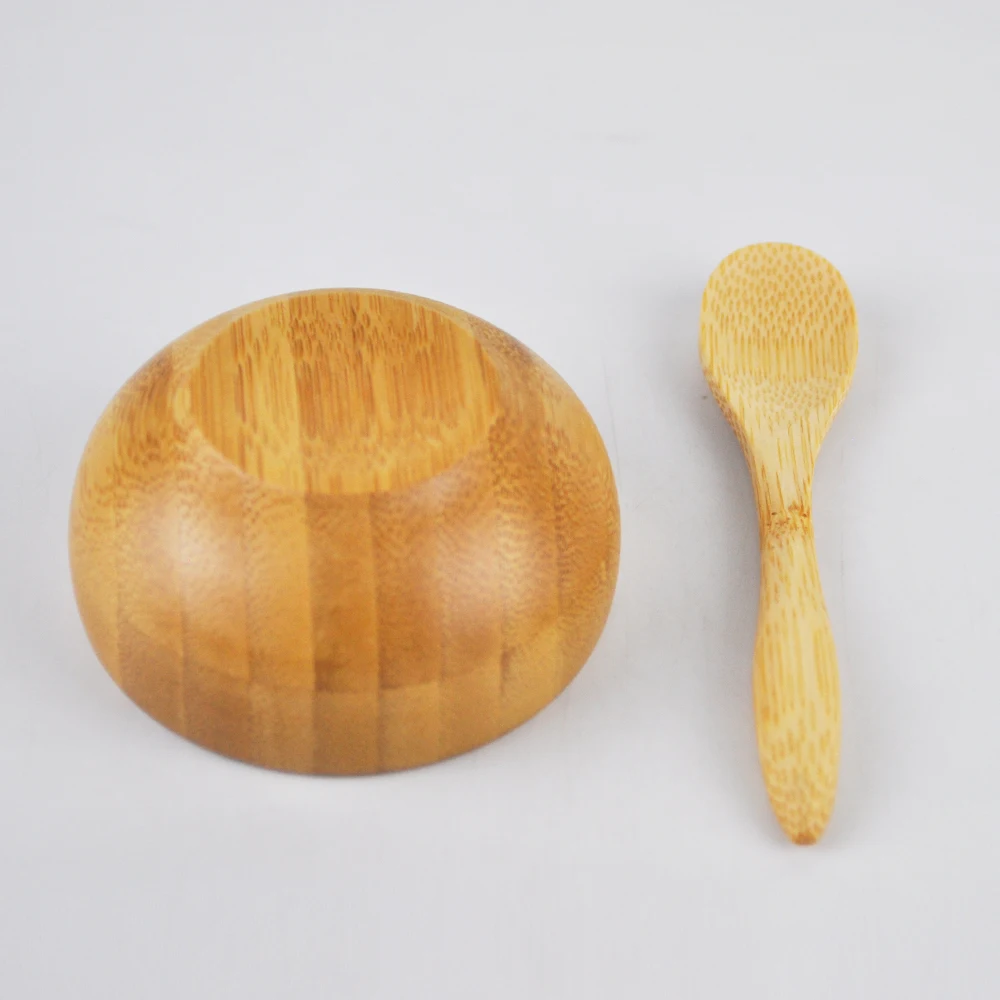 Пустые косметические инструменты, деревянная чаша для спа, Бамбуковая глиняная маска, миска для смешивания с ложкой и шпателем